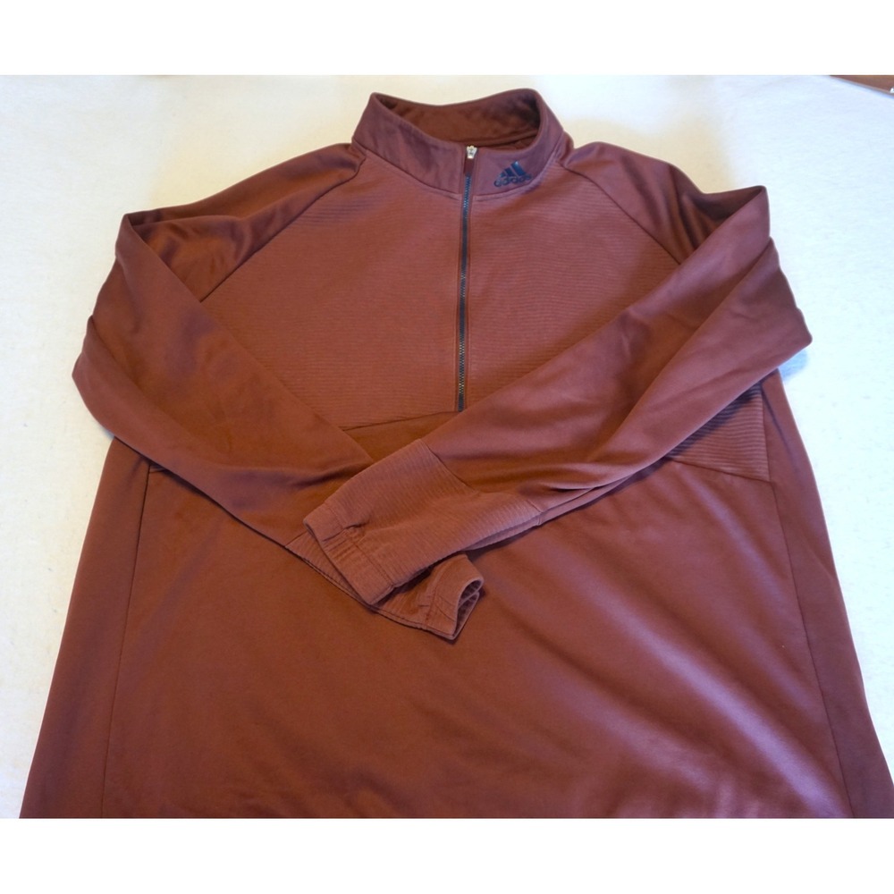 Adidas COLD.RDY Mens 2XL Quarter Zip Pullover Maroon Burgundy Sweatshirt
